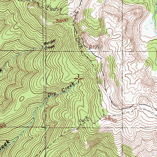 Topographic Map of Dalles Ridge Trail, WA