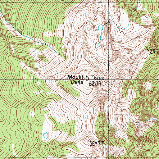 Topographic Map of Mount Dana, WA