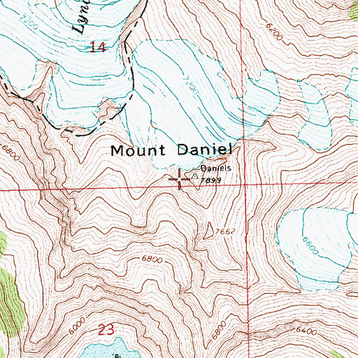 Topographic Map of Mount Daniel, WA