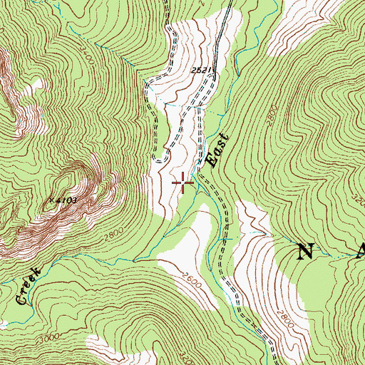 Topographic Map of Dark Creek, WA