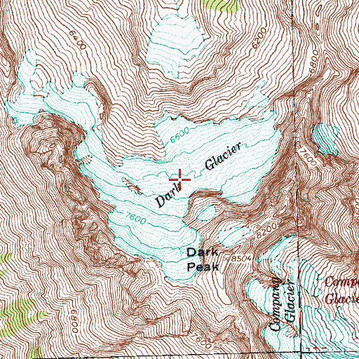 Topographic Map of Dark Glacier, WA