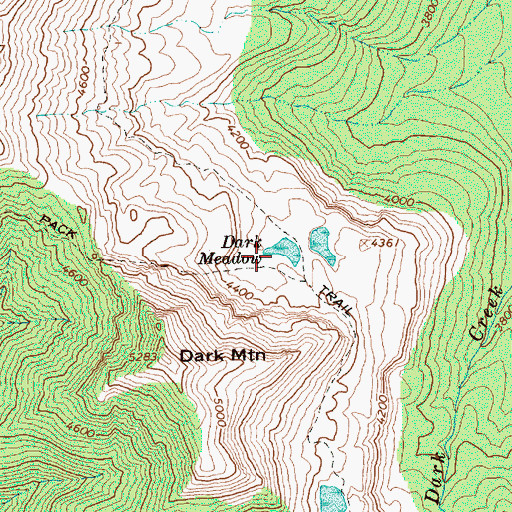 Topographic Map of Dark Meadow, WA