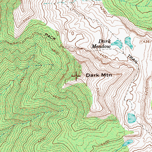 Topographic Map of Dark Mountain, WA