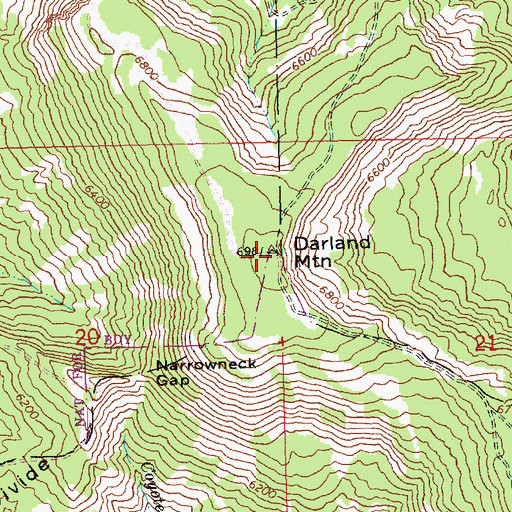 Topographic Map of Darland Mountain, WA