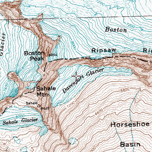 Topographic Map of Davenport Glacier, WA