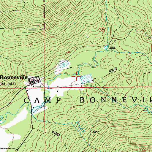 Topographic Map of David Creek, WA