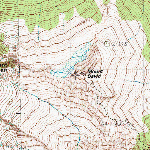 Topographic Map of Mount David, WA