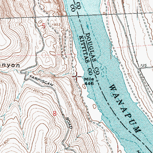 Topographic Map of Davies Canyon, WA
