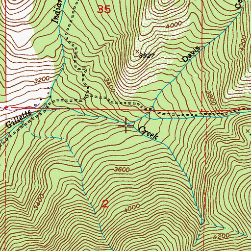 Topographic Map of Davis Canyon, WA