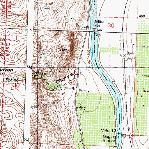 Topographic Map of Davis Canyon, WA