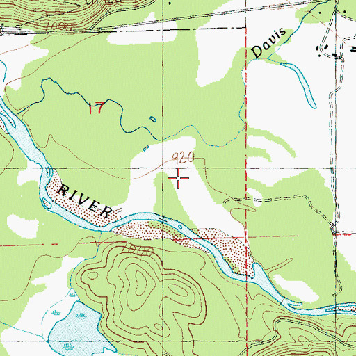 Topographic Map of Davis Creek, WA