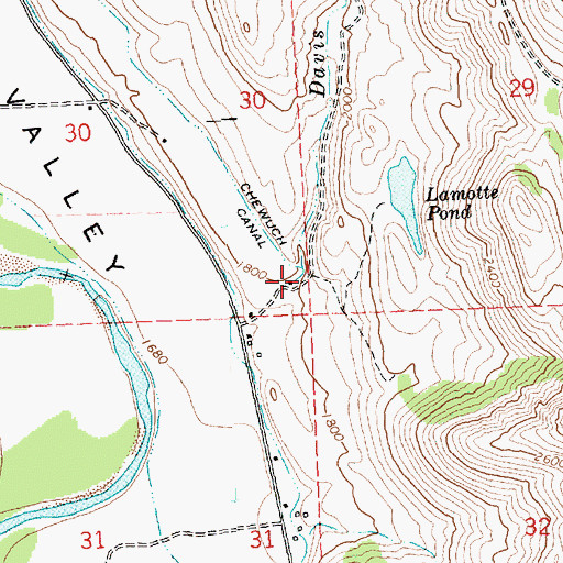 Topographic Map of Davis Creek, WA