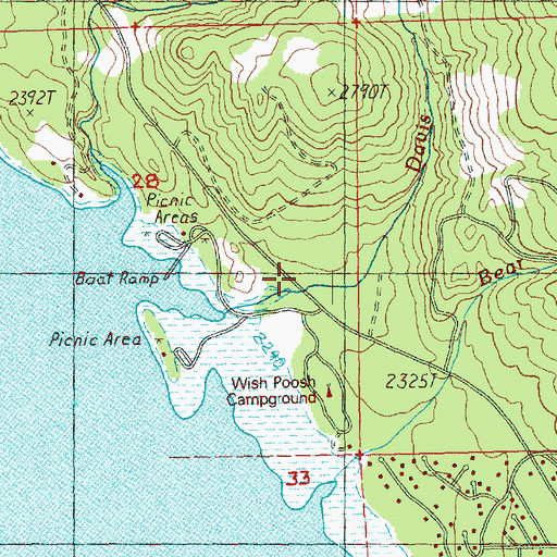 Topographic Map of Davis Creek, WA