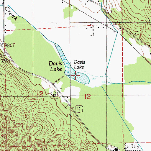 Topographic Map of Davis Lake, WA