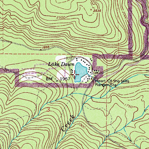 Topographic Map of Lake Dawn, WA