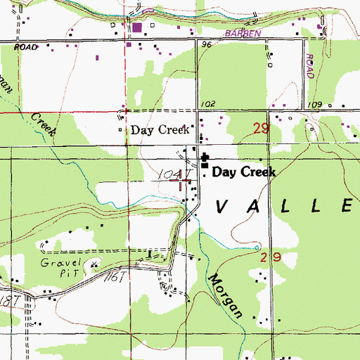 Topographic Map of Day Creek, WA