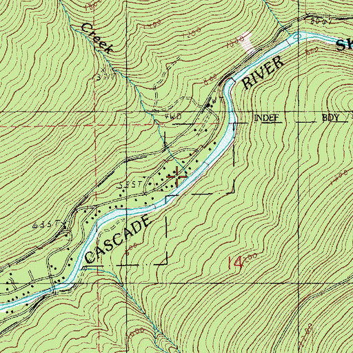 Topographic Map of Day Creek, WA