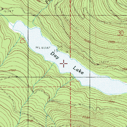 Topographic Map of Day Lake, WA