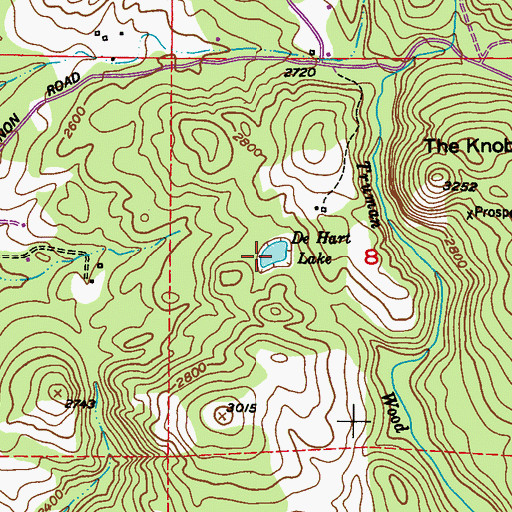 Topographic Map of De Hart Lake, WA