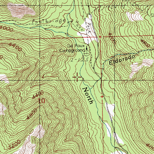 Topographic Map of DeRoux Forest Camp, WA