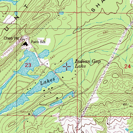 Topographic Map of Indian Gap Lake, AL
