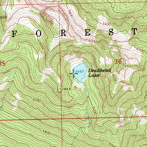 Topographic Map of Deadhead Lake, WA