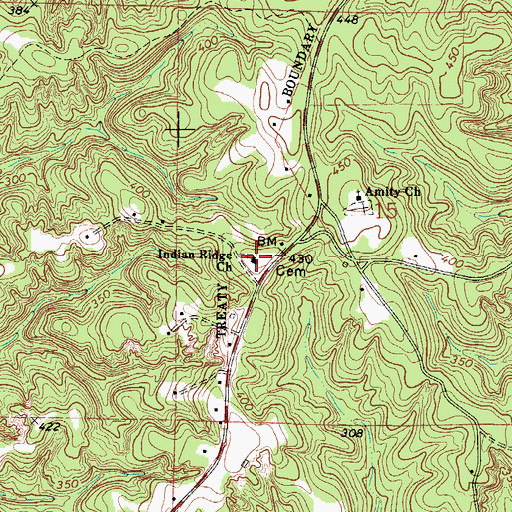Topographic Map of Indian Ridge Church, AL