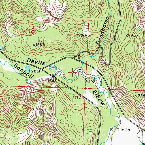 Topographic Map of Deadhorse Creek, WA
