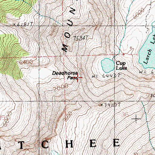 Topographic Map of Deadhorse Pass, WA