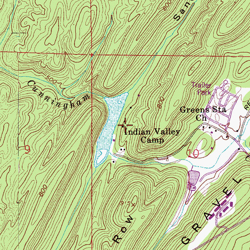 Topographic Map of Indian Valley Camp, AL