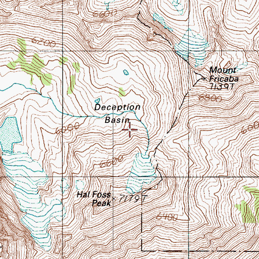 Topographic Map of Deception Basin, WA