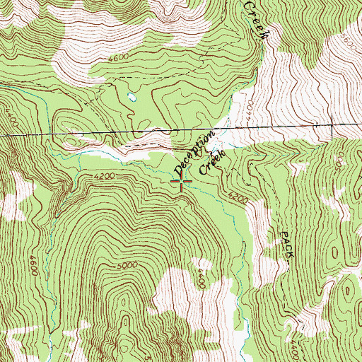 Topographic Map of Deception Creek, WA