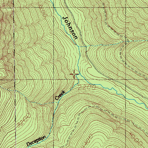 Topographic Map of Deception Creek, WA