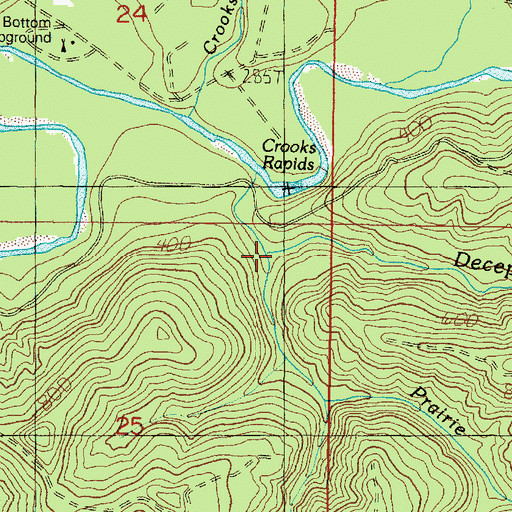 Topographic Map of Deception Creek, WA