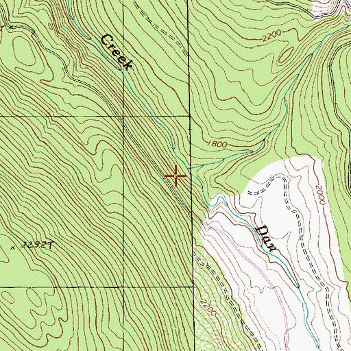 Topographic Map of Decline Creek, WA