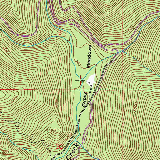 Topographic Map of Deemer Creek, WA
