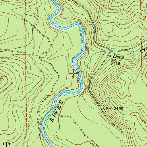 Topographic Map of Deep Creek, WA