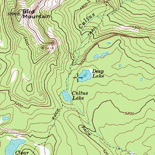 Topographic Map of Deep Lake, WA