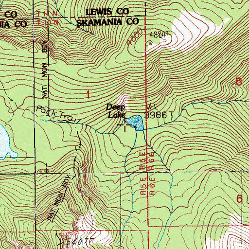 Topographic Map of Deep Lake, WA