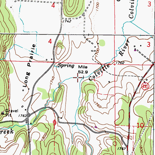 Topographic Map of Deer Creek, WA