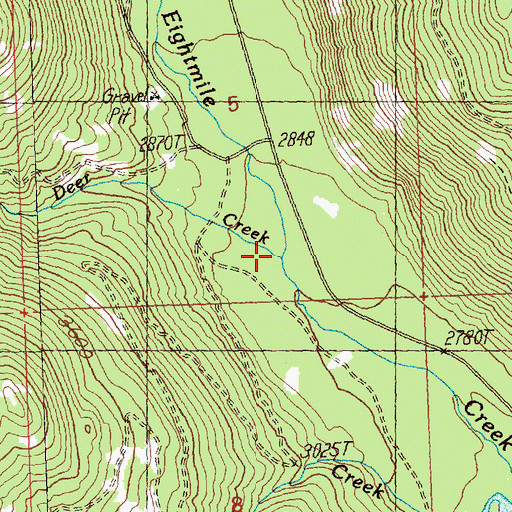 Topographic Map of Deer Creek, WA