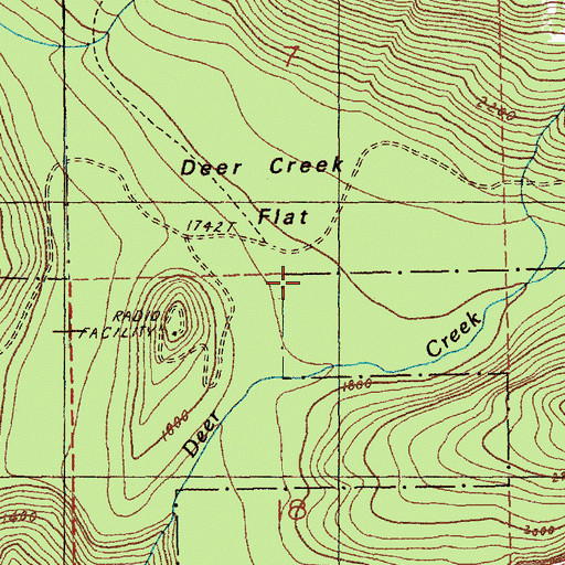 Topographic Map of Deer Creek Flat, WA