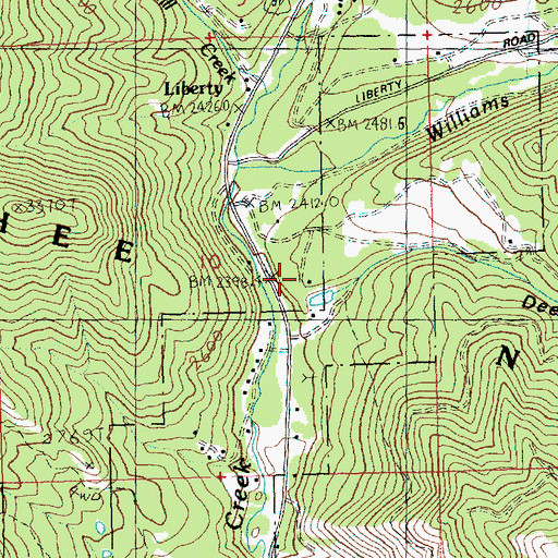 Topographic Map of Deer Gulch, WA