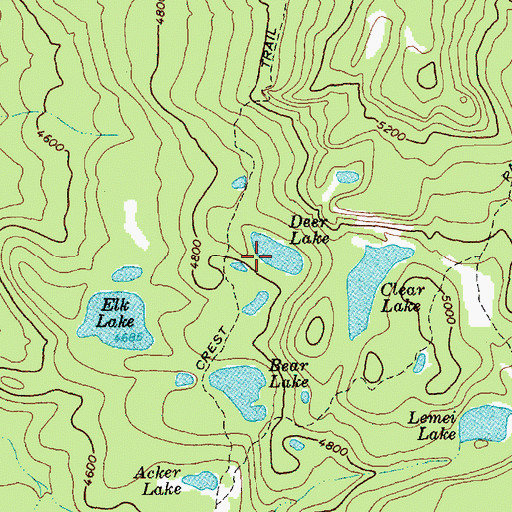 Topographic Map of Deer Lake, WA