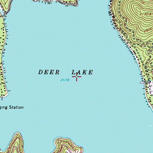 Topographic Map of Deer Lake, WA