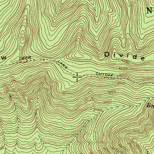 Topographic Map of Deer Lake Cutoff, WA