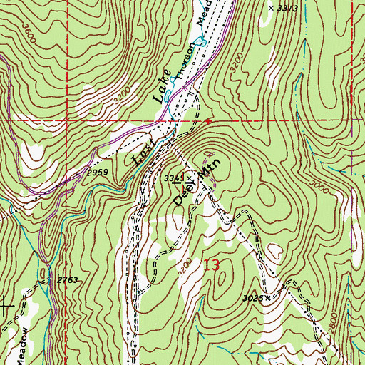 Topographic Map of Deer Mountain, WA