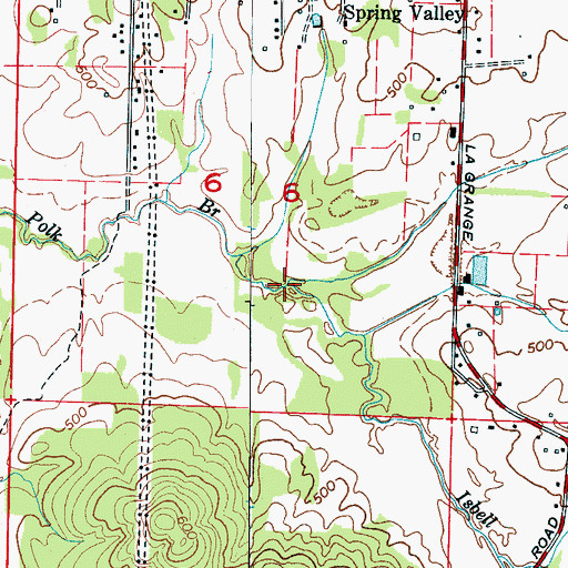 Topographic Map of Isbell Branch, AL