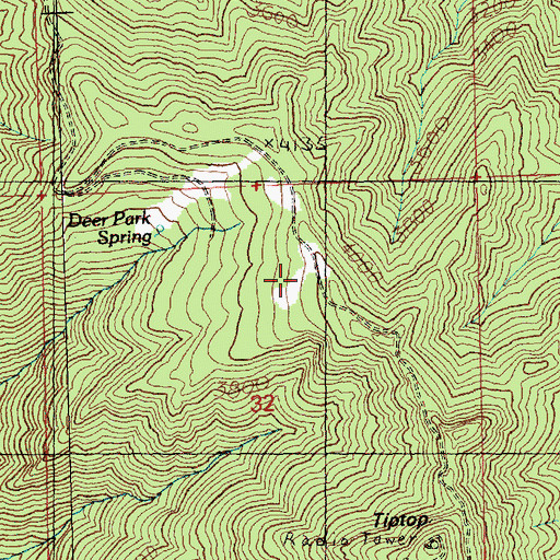 Topographic Map of Deer Park Spring, WA