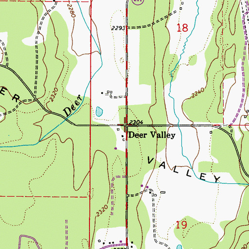Topographic Map of Deer Valley, WA